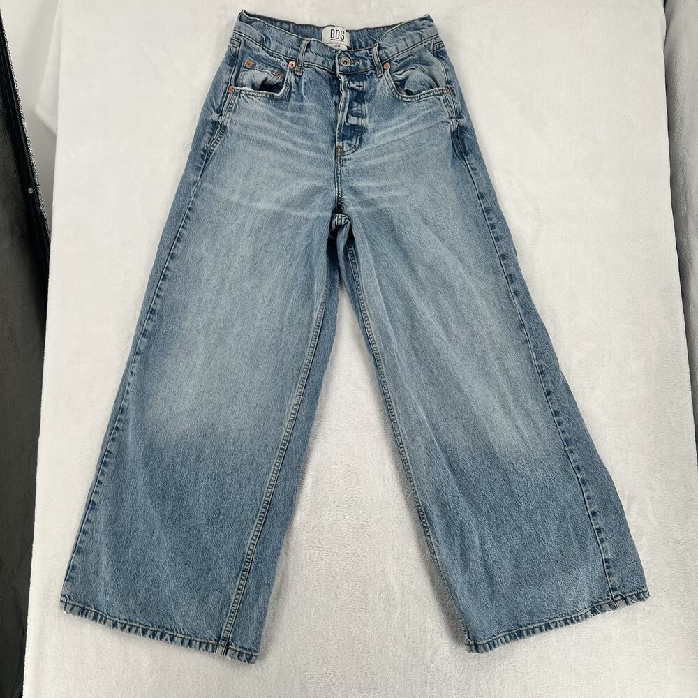 BDG Urban Outfitters Jeans Womens 26 Blue High Rise Wide Leg Barrel Buckle Denim